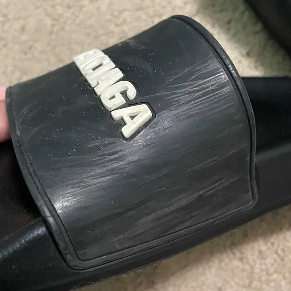 Balenciaga Black Slide Sandals - Picture 9 of 13